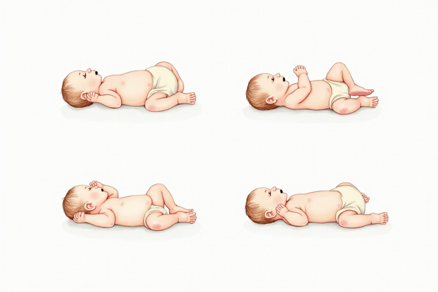 Four breastfeeding positions diagram
