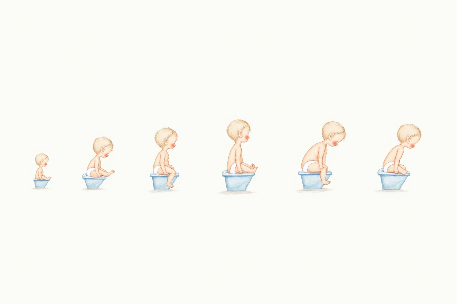 Six stages of potty training progression